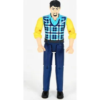 autíčko Bruder 46185 Bworld Muž kostkovaná vesta modré kalhoty