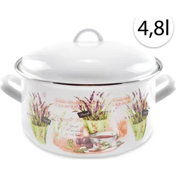 Hrnec Perfect Home 13469 Smaltovaný hrnec 22cm, 4,8l + poklice, levandule