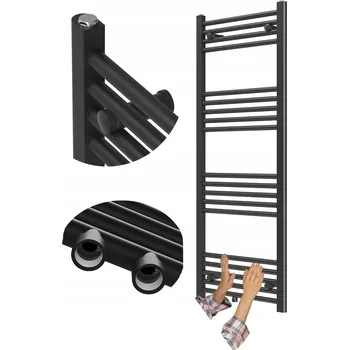 Radiátor KOUPELNOVÝ RADIÁTOR ŽEBŘÍKOVÝ MODERNÍ ČERNÝ 130x50 cm RAVEN