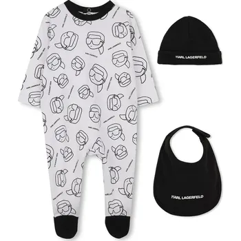 Kojenecký overall Kojenecké bavlněné dupačky Karl Lagerfeld Z31053 bílá 00X, vel. 71