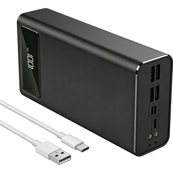 Powerbanka POWERBANKA 50000 mAh S SVÍTILNOU, KABELY, 4X USB, USB-C, LIGHTNING