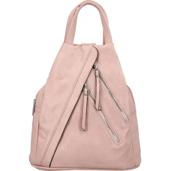 Městský batoh Módní dámský koženkový batoh Amália, světle růžový