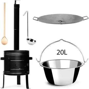 Sport Perfect Home PL-Set-126 Kotlíková súprava 20L, 5ks – kotlina/kotlík/varecha/naberačka/deska