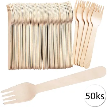 Příbor GASTROSTAF EKO-11 Jednorázový dřevěný příbor, vidličky 16cm 50ks
