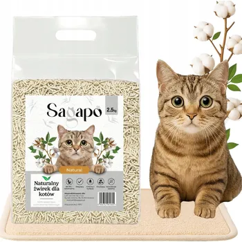 Podestýlka pro kočku SAGAPO Ekologické Hrudkující Stelivo Tofu pro kočky Přírodní 2,5 kg