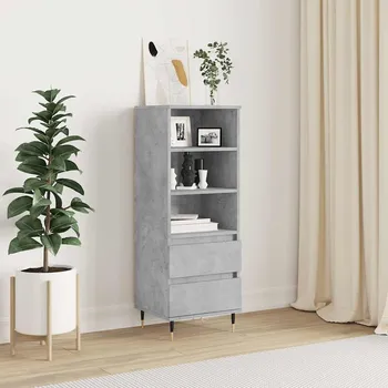 Příborník do zásuvky vidaXL Skříň highboard 40 x 36 x 110 cm kompozit [831503] Barva: Betonová šedá