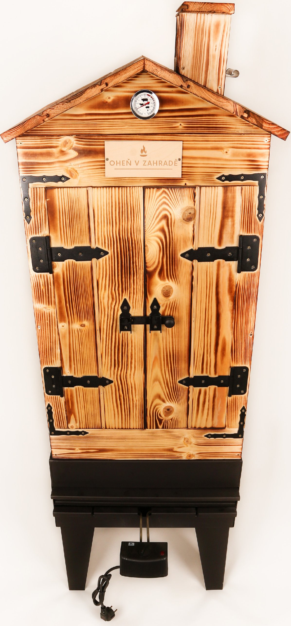 OHENVZAHRADE.CZ Elektrická dřevěná udírna Tulkas s kováním