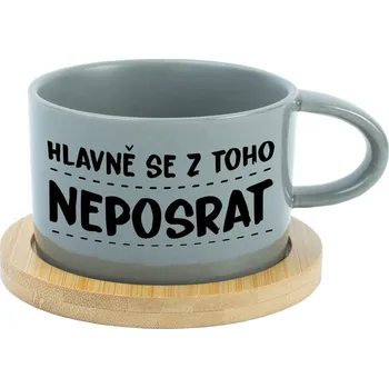 HLAVNĚ SE Z TOHO NEPOSRAT - šedý hrníček makronka 200 ml