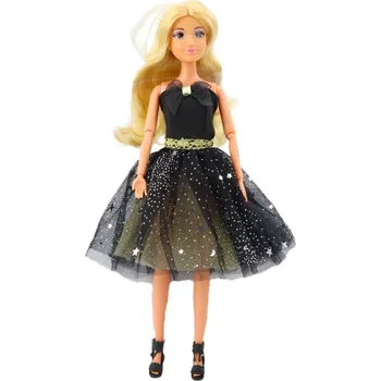 Panenka LEAN Toys 24497 Panenka Anlily plesové šaty černo-zlaté