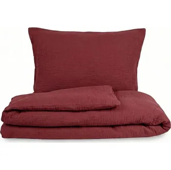 Povlečení Kvalitex Mušelínové povlečení vínové 1+2, 200x200, 70x90cm