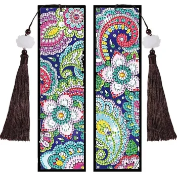 Diamantové malování Diamantové malování - Záložky do knihy - SET 2ks - Abstraktní květiny II