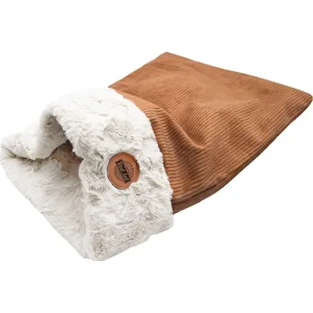 Pelíšek pro psa REDANT ŇUŇU Oboustranný tulivak pro kočky a malé psy Koňaková/krémová 65x45cm