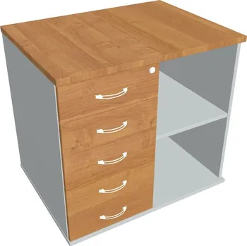 Policová skříň Skříň s kontejnerem SPKZ 80 60 L P (levá-kresba podél) - OLŠE , ŠEDÁ