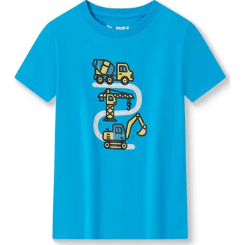 Chlapecké tričko Chlapecké bavlněné tričko s krátkým rukávem - Wolf & Wolfie S2601, modrá Barva: Modrá, Velikost: 110