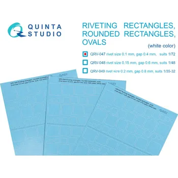 Plastikový model 1/72 Riveting (0.10 mm, gap 0.4 mm, 1/72) WHITE