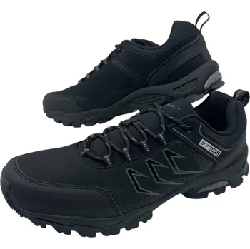 Pánské tenisky Superun Pánské černé nadměrné softshellové boty se šněrováním 04 Barva: Černá, Velikost: 47