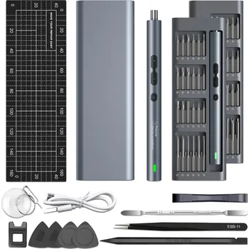 Sada nářadí UF-TOOLS elektrický aku šroubovák 62v1 s pouzdrem, stříbrný, USB-C