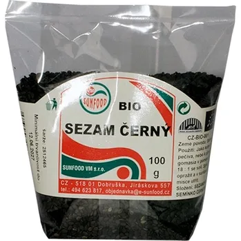 Sušená potravina SUNFOOD Sezamové semínko černé BIO 100 g