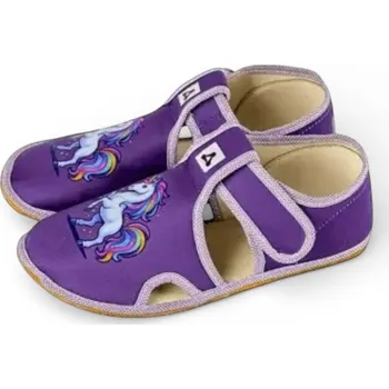 Dívčí bačkory Dívčí barefoot bačkory Antal Rascal Barva: Fialová s obrázkem, Velikost: 29