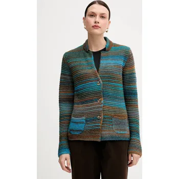 Dámský svetr Kardigan s příměsí vlny United Colors of Benetton 105CD6880 zelená 79X, vel. S