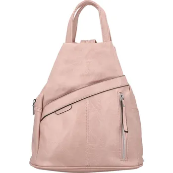 Městský batoh Trendy dámský koženkový batoh Beata, světle růžový