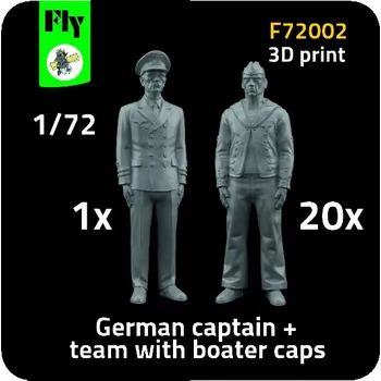 Plastikový model 1/72 1x Captain & 10x Sailors w/ boater caps