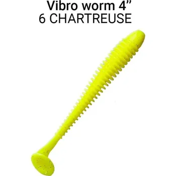 Gumová nástraha Crazy Fish Vibro Worm 10cm 06 Chartreuse (5ks)