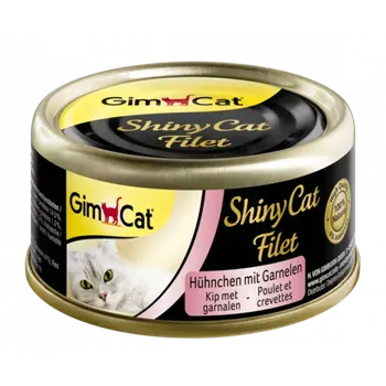Volný čas Gimpet ShinyCat CHICKEN FILLET s krevetou v kuřecím vývaru 70g (12x)