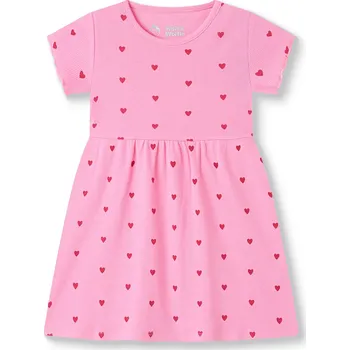 Dívčí šaty Dívčí bavlněné šaty - Wolf & Wolfie S2614B, růžová Barva: Růžová, Velikost: 104