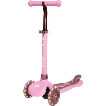 Koloběžka Dětská tříkolová koloběžka Story Mini se svítícími LED koly, Růžová