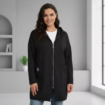 Dámská mikina Dámská černá dlouhá mikina K884