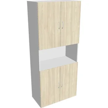 Policová skříň Skříň policová dveřová D 5 80 05 - AKÁT , BÍLÁ