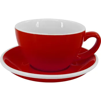 by inspire Latte šálek s podšálkem Roma, 250 ml, červený
