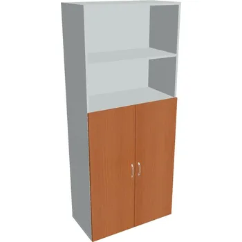 Policová skříň Skříň policová dveřová D 5 80 04 - TŘEŠEŇ , ŠEDÁ
