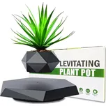 Magnetický levitující květináč - černý