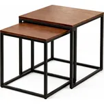 LEAN 26618 Sada čtvercových konferenčních stolků 2 v 1, tmavě hnědá