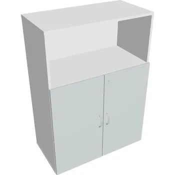 Policová skříň Skříň dveřová DZ 3 80 02 (Jednobodové zamykání) - ŠEDÁ , BÍLÁ