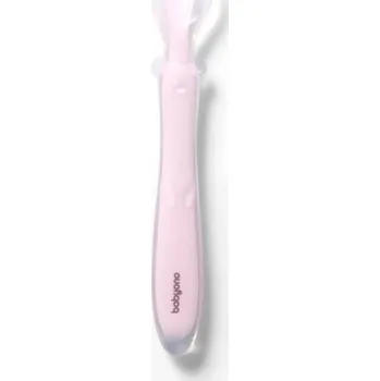 BabyOno Elastická silikonová lžička RŮŽOVÁ