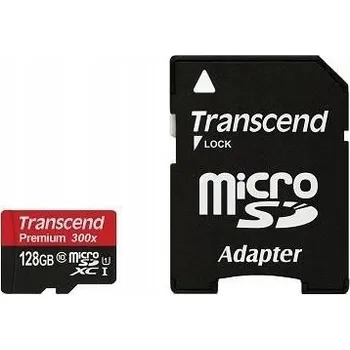 Paměťová karta Transcend microSDXC 128GB Class 10 UHS-I 400x + SD adaptér