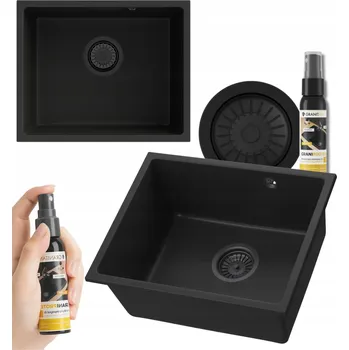 Granitový dřez Jednokomorový dřez Granitan Manado, granit černý
