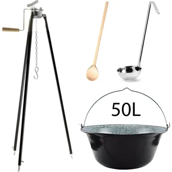 kotlíky Perfect Home Set-87 Kotlíková souprava 50L, 4ks – trojnožka/kotlík/vařečka/naběračka