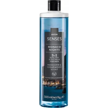 Koupelová kosmetika AVON Gel 3v1 pro muže na tělo obličej a vlasy Monaco Nights 500 ml