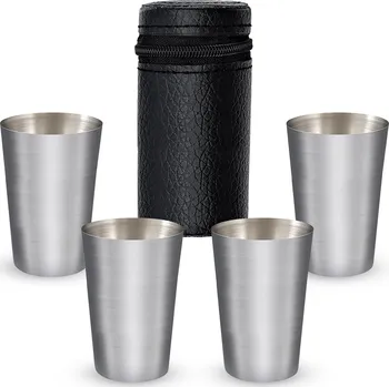 Sklenice ANTE 1130 Nerezové poháry v pouzdře, 4x200ml