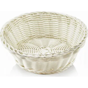 chlebník Affek Design HIWI7066 Plastový košík na chléb, pečivo, smetanový, 20x8cm