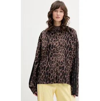 Pánská větrovka Košilová bunda adidas Essentials JZ0297 hnědá 88X, vel. M