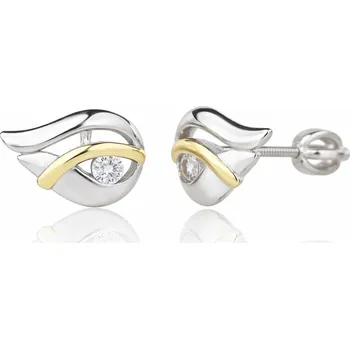 Náramek Leru Dvoubarevné stříbrné náušnice se zirkonem