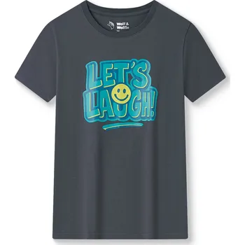 Chlapecké tričko Chlapecké bavlněné tričko s krátkým rukávem - Wolf & Wolfie S2603, tmavě šedá Barva: Tmavě šedá, Velikost: 146