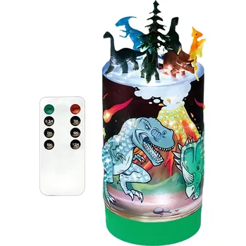 Osvětlení pro růst rostliny LEAN Toys 27396 Dinosauří LED noční lampička - kreativní sada s dálkovým ovladačem