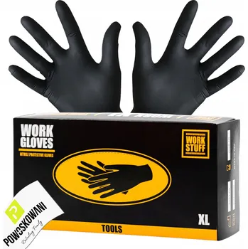 Pracovní rukavice Pracovní rukavice WORK STUFF nitrilové černé bez pudru velikost XL 100 ks