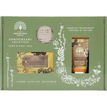 Kosmetická sada English Soap Company - Sada péče o tělo a ruce Sicilský citron & Pomeranč, 3 ks